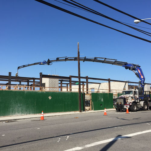 Trinchese boom truck crane on a New York City job site 2