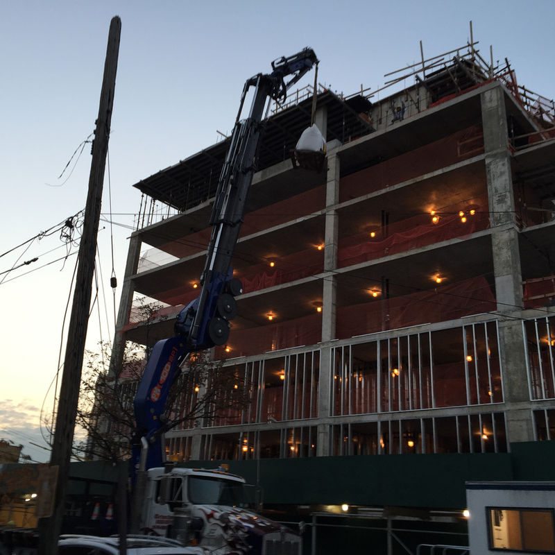 Trinchese boom crane lifting skylights